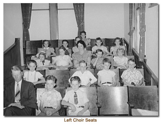 Sunday school in the left choir seats
