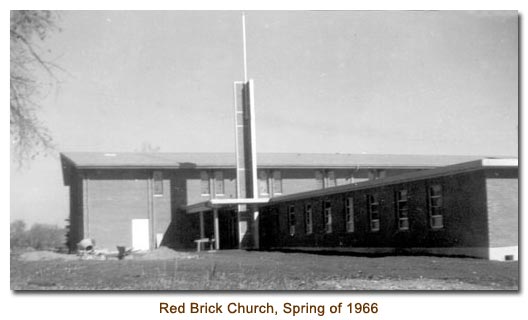 Mendon's Red Brick Church in the spring of 1966