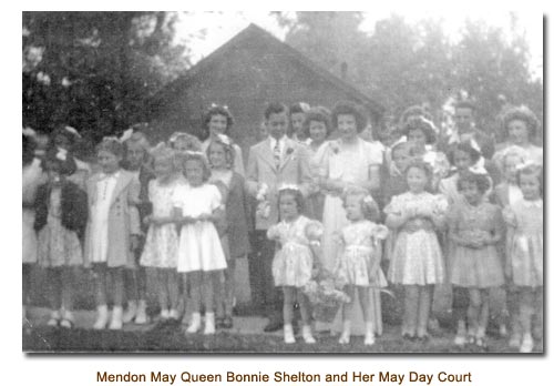 Mendon May Queen, Bonnie Shelton and her May Day Court.