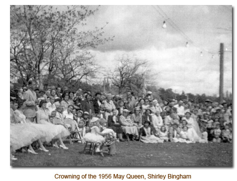 Crowning of the 1956 Mendon May Day Queen, Shirley Bingham