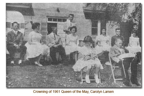 Crowning of 1961 Queen of the May, Carolyn Larsen