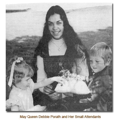 May Queen Debbie Porath and her two small attendants.