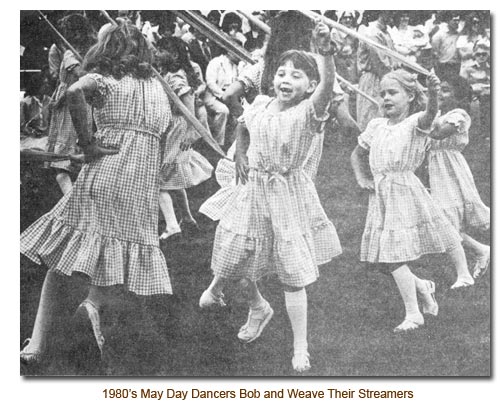 1980's Mendon May Day Danccers Bob and Weave Their Streamers