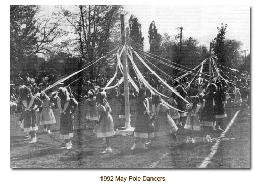 Mendon May Pole Dancers for 1992.