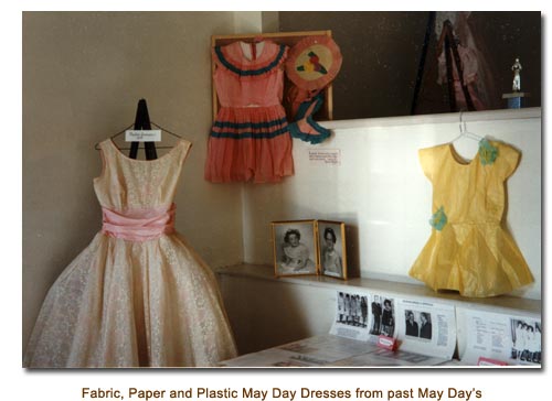Fabric, Paper and Plastic may Day Dresses from Mendon's May Day Past.