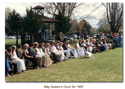 Mendon May Day Queen's Court for 1997.