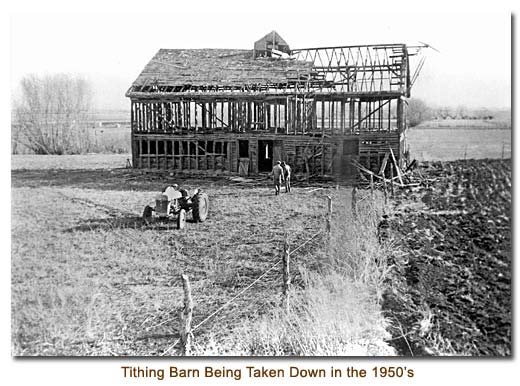 Tithing Barn Being Taken Down in the 1950's