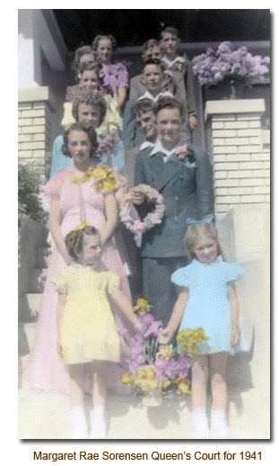 May Queen Margaret Rae Sorensen and her May Day Court.