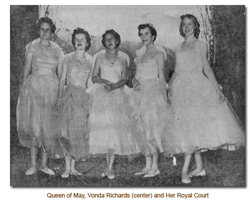 May Queen Vonda Richards and her royal court.