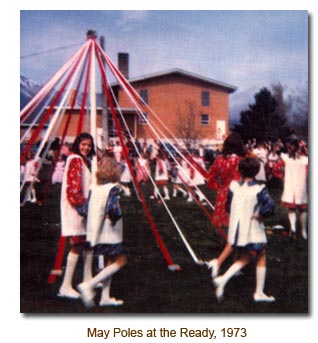 Entry of the May Pole Dancers.