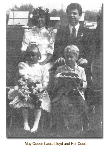 Mendon May Queen Laura Lloyd and her court.