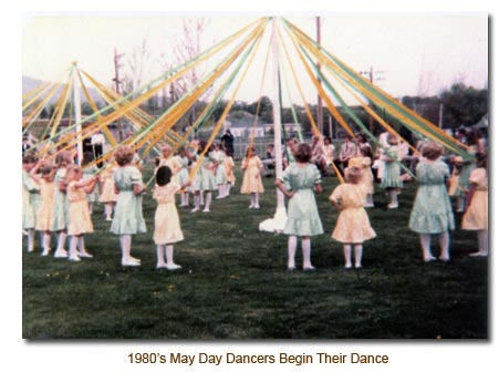 The Mendon May Day Dancers Begin Their Dance Steps.